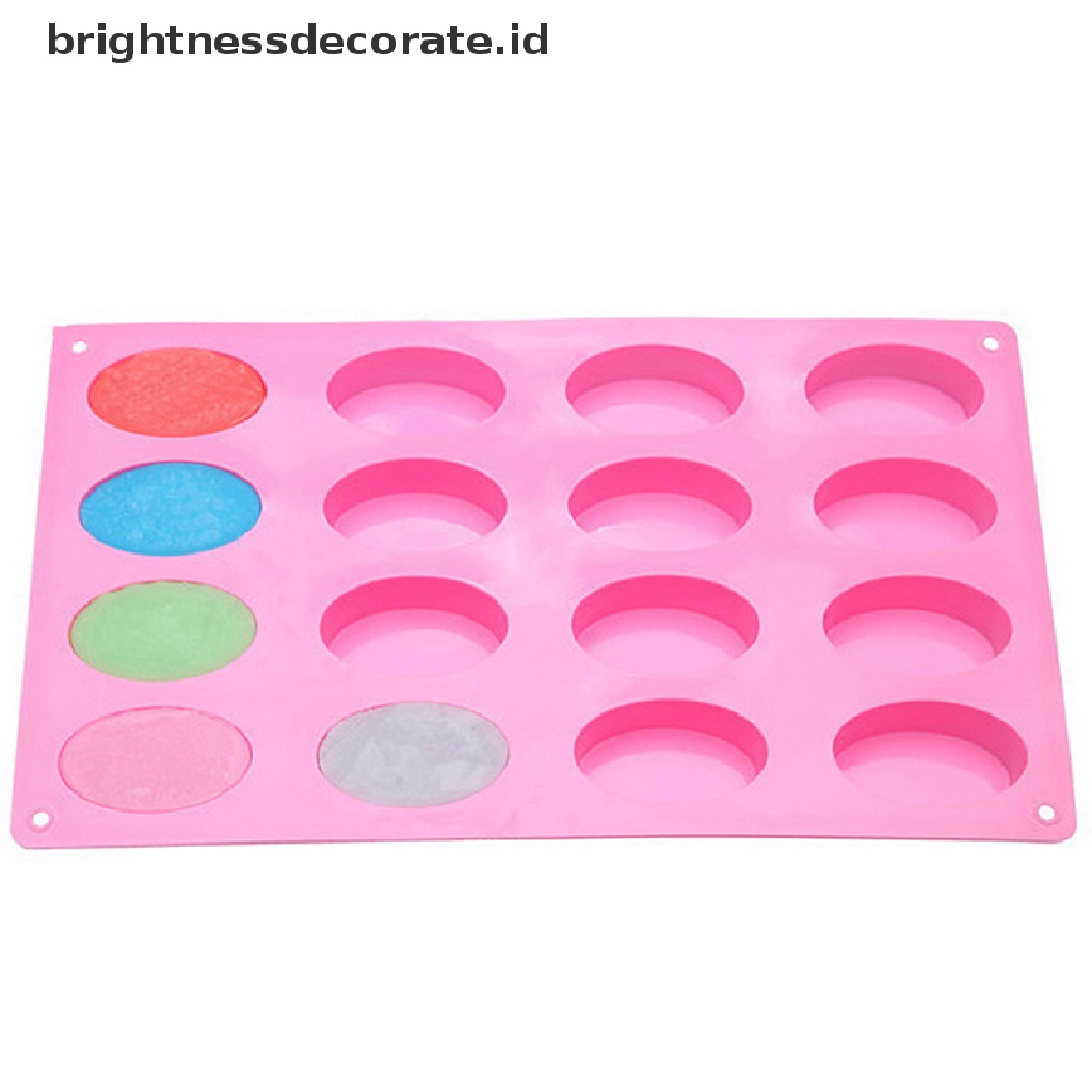 [Birth] 16 Cavity Bentuk Oval Cetakan Sabun Panggang Silicone Mould Tray Homemade Craft [ID]