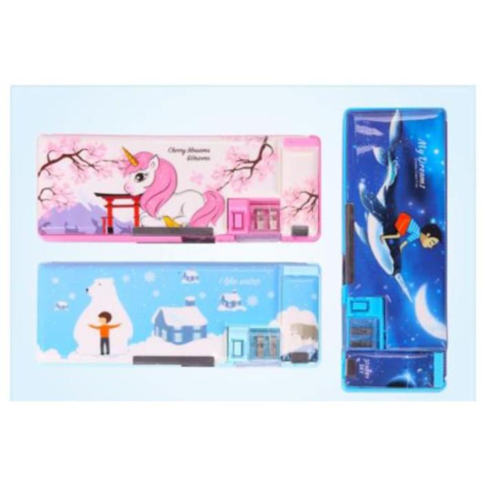 

NEW PENSIL CASE MAGNET TEMPAT ATK SEKOLAH ANAK KOTAK MOTIF UNICRON PAU