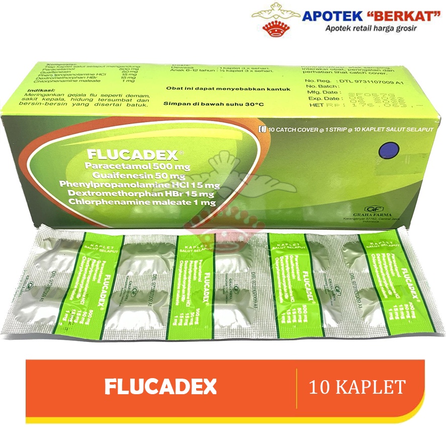 FLUCADEX TAB 10S/OBAT BATUK PILEK/OBAT BATUK BERDAHAK DAN KERING