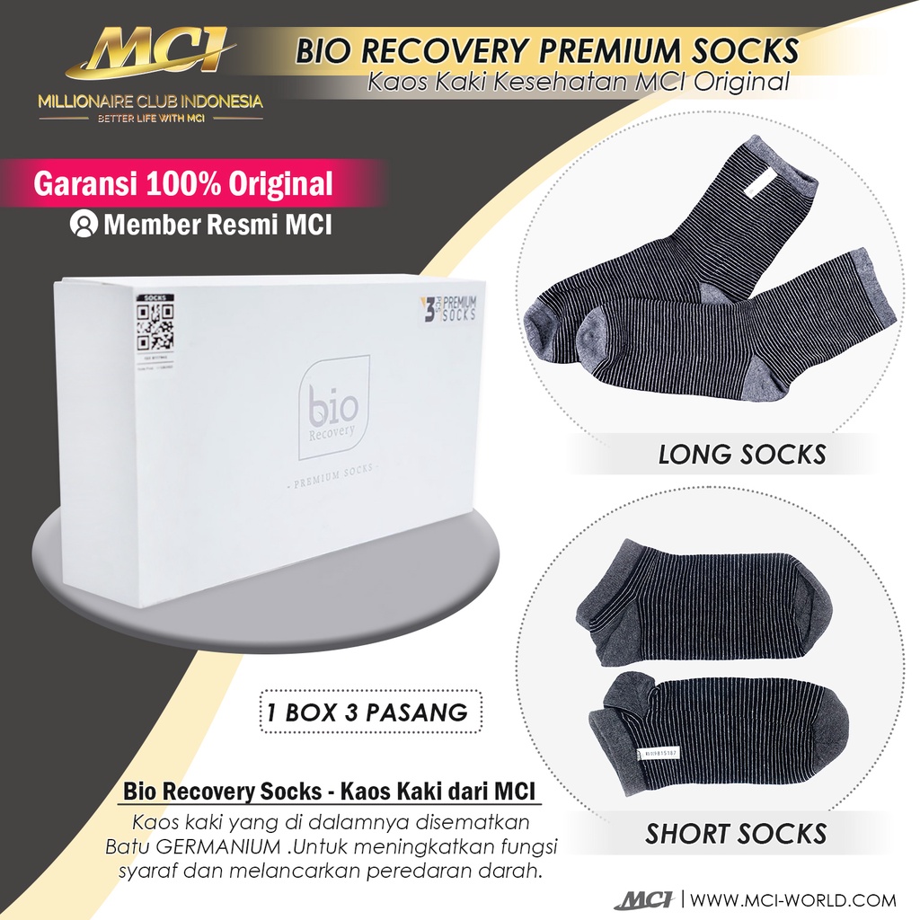 Kaos Kaki Kesehatan MCI Bio Recovery Premium Socks ORIGINAL