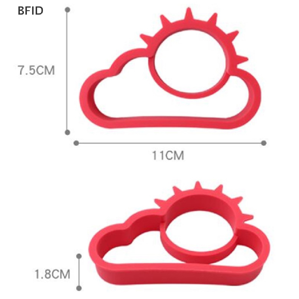 [BFID] 1pc Silikon Bentuk Awan Matahari Telur Cetakan Telur Goreng Pancake Ring Pancake Maker Masak Sarapan Aksesoris Dapur Kreatif [ID]