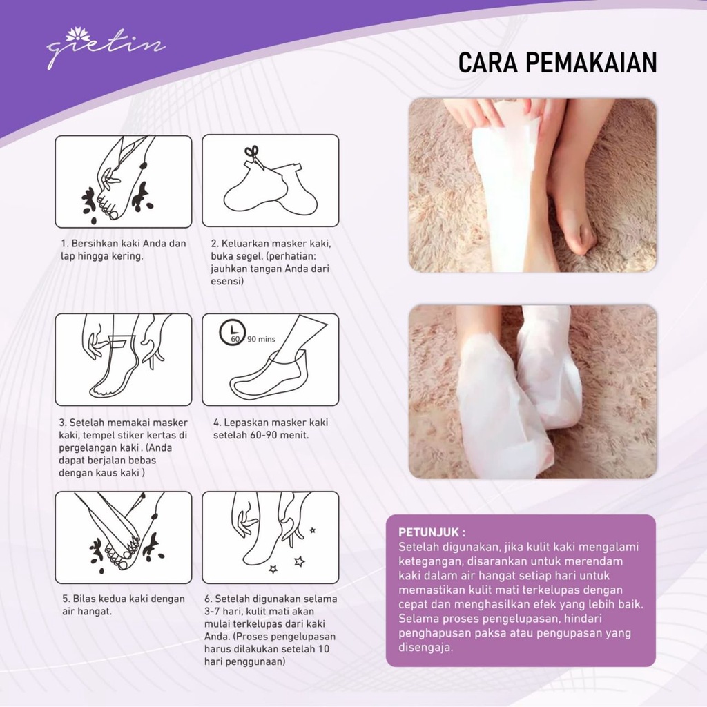 ASK -  Foot Mask Masker Kaki Gietin Lavender Foot Peeling Exfoliating Foot Mask