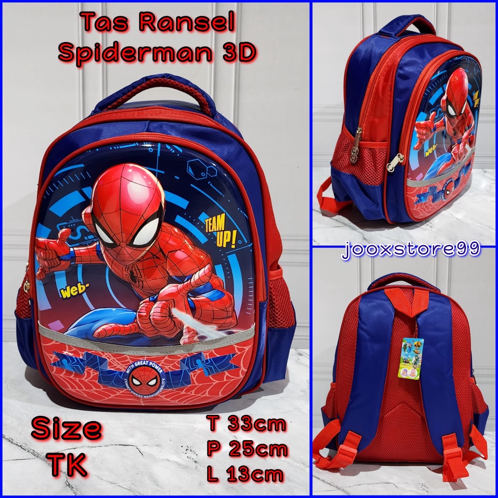 Tas Sekolah Ransel Anak TK Motif Timbul 3D Glossy Tas Gendong Anak Import Backpack Anak Perempuan dan Laki - Laki