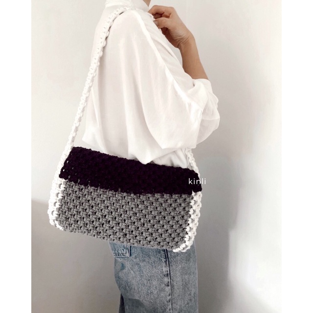 cleo handmade crochet bag tritone 3 colors shoulder bag