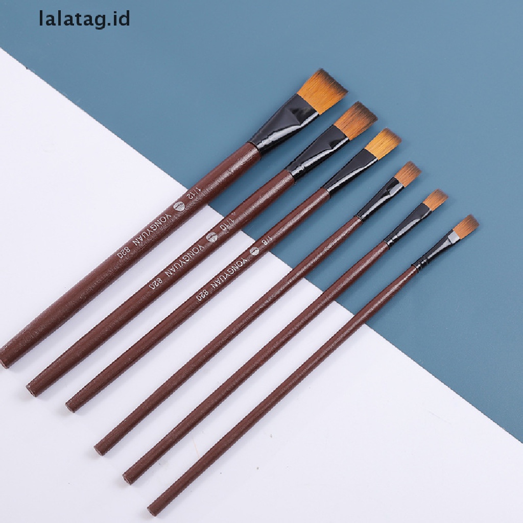 [lalatag] 1set/6pcs Kuas Nylon Acrylic Kuas Cat Minyak Artis Watercolor Paing [ID]