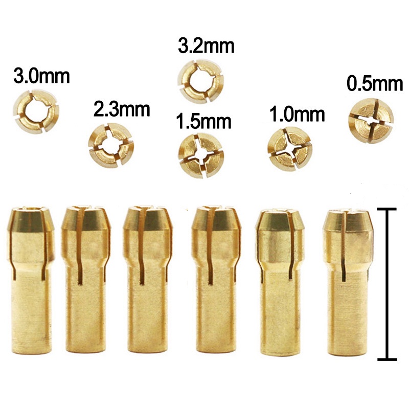 Brass Collet Chuck Mata Bor Drill Untuk Bor Mini Manicure 0.5 1.0 1.6 2.4 3.0 3.2 mm