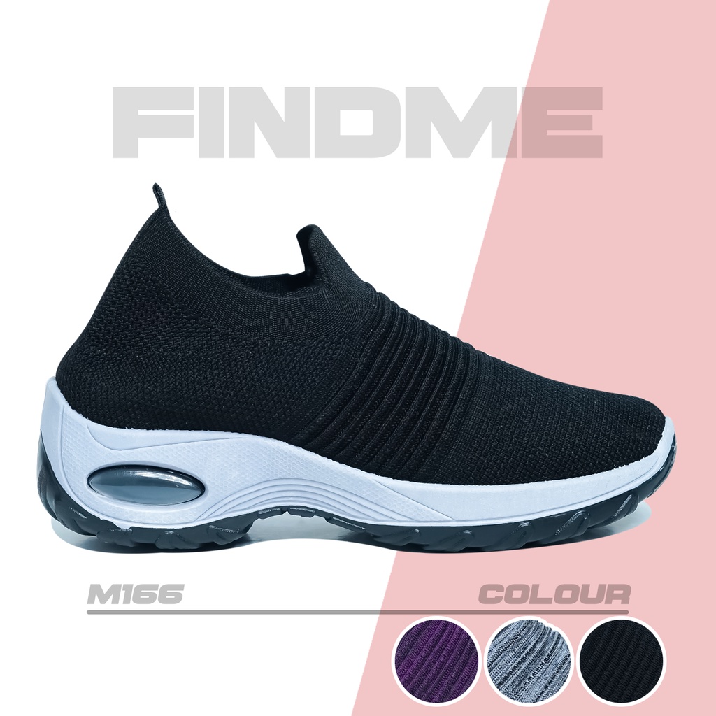 SEPATU SNEAKERS WANITA BERTALI KOMBINASI WARNA ASH ASH GITUH SOLE TINGGI POPULER BAHAN FLYKNIT IMPORT M166