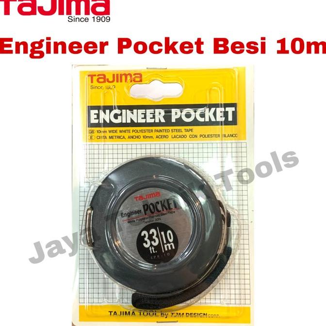 Meteran Tajima 10 meter Pocket Engineer Besi Polyester