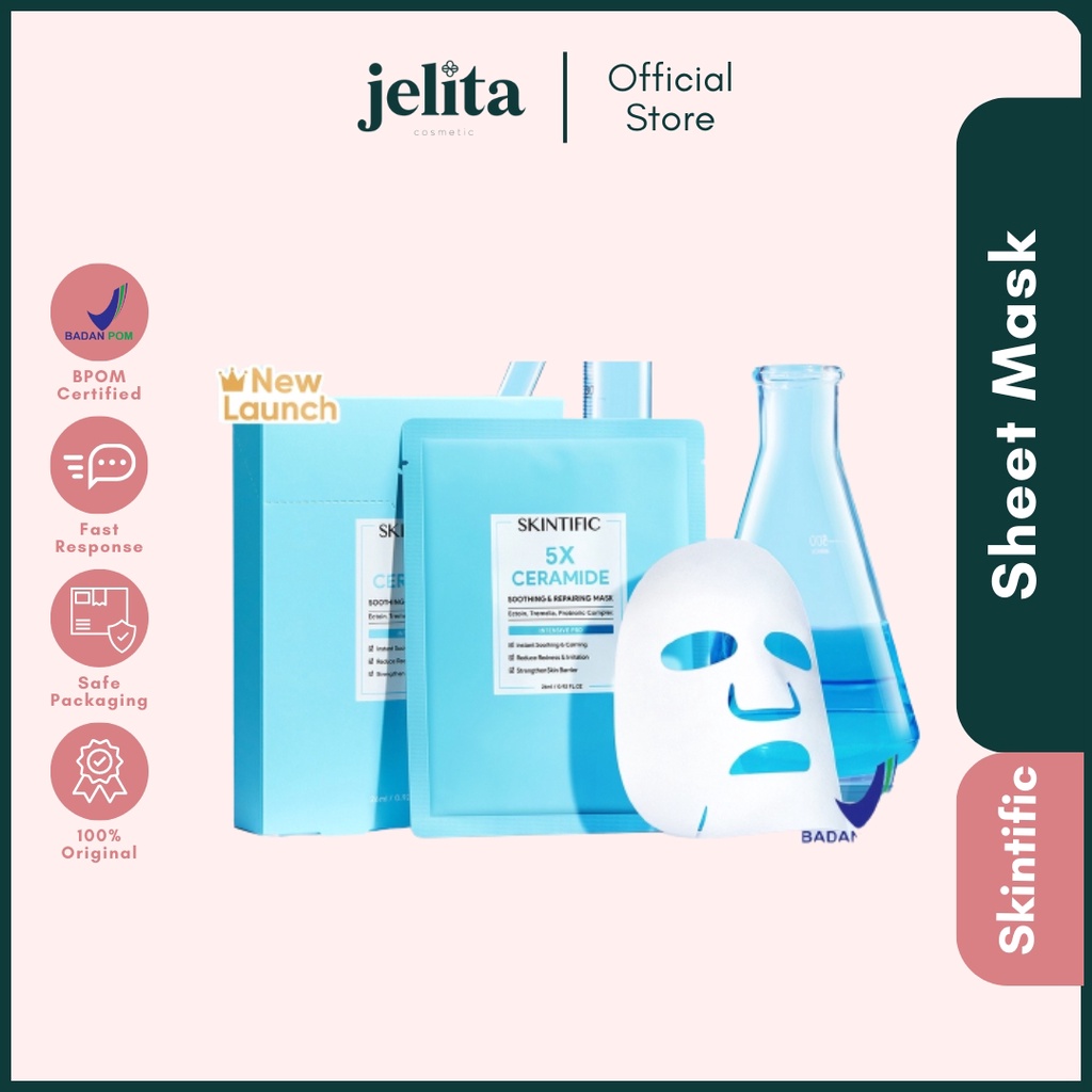 SKINTIFIC Masker Wajah 5X Ceramide Soothing and Repairing Mask