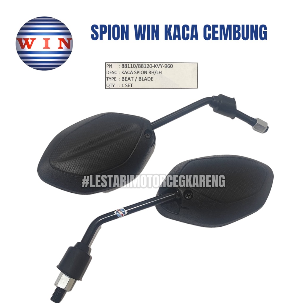 KACA SPION BEAT VARIO SUPRA REVO BLADE KACA CEMBUNG PANJANG ASLI WIN