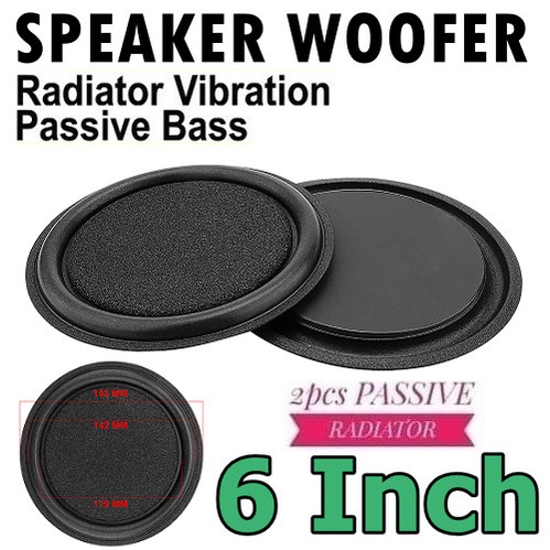 2 Pcs Bass Radiator Passive Speaker 6 inch Karet Woofer Vibration Membrane Rubber 153mm Penambah Penguat Bass Spiker 6inch