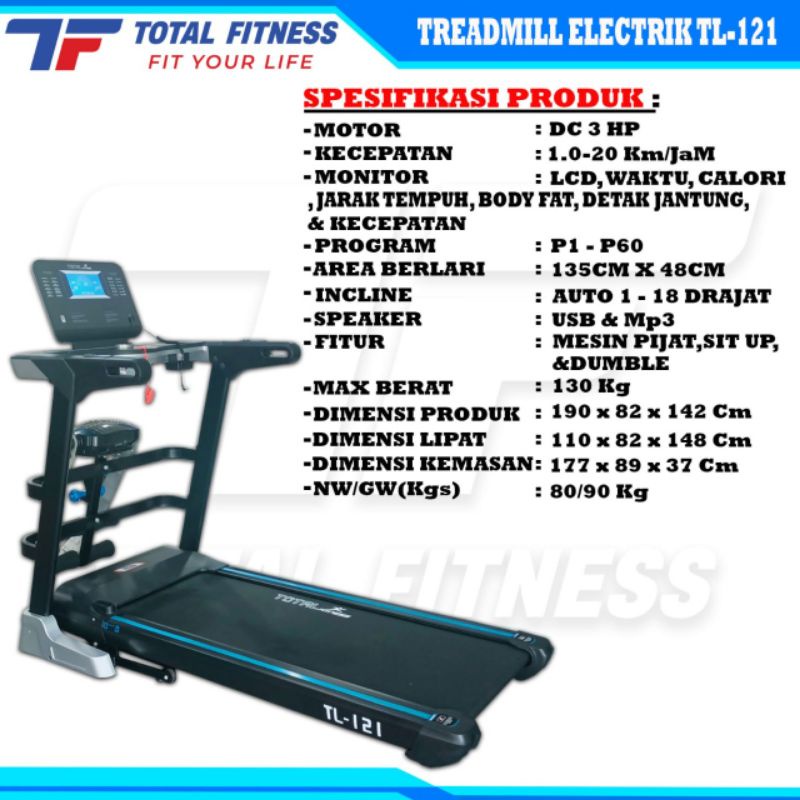Treadmill Elektrik Big TL 121 Total Fitnes