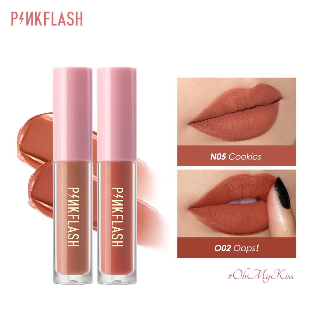 Pinkflash Matte Liquid Lipstick Lembut Tahan Lama anti air Dengan Pelembab Pigmentasi Tinggi Velvet Matte Lipstick