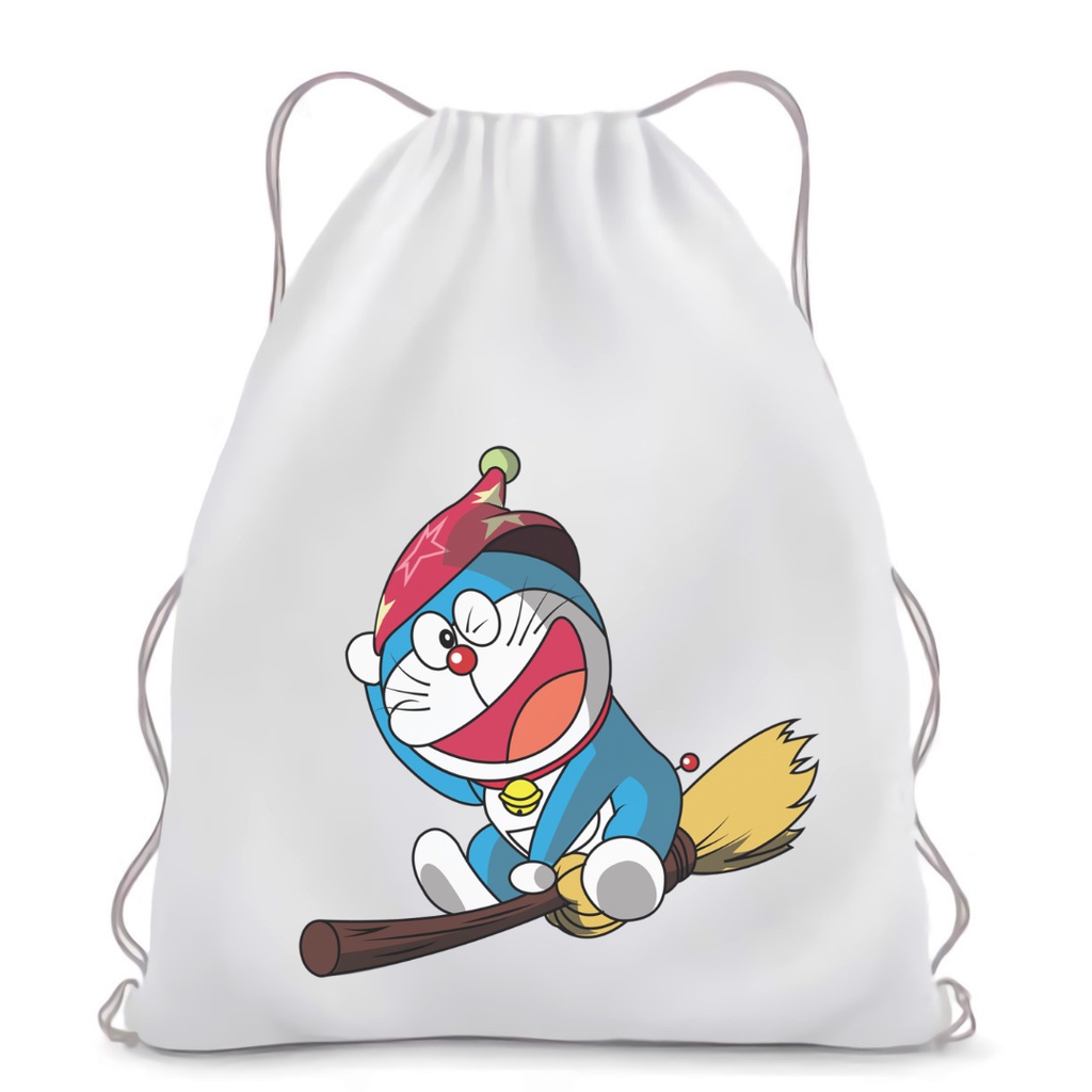 BISA CUSTOM SATUAN Stringbag Ransel serut Printing Doraemon anime manga Jepang Drawstring tas kekinian viral || Kiiyoomii ||