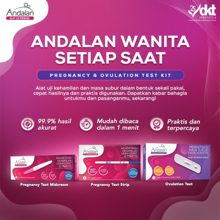 ANDALAN Test Pack Alat Uji Kehamilan Strip dan Midstream Testpack