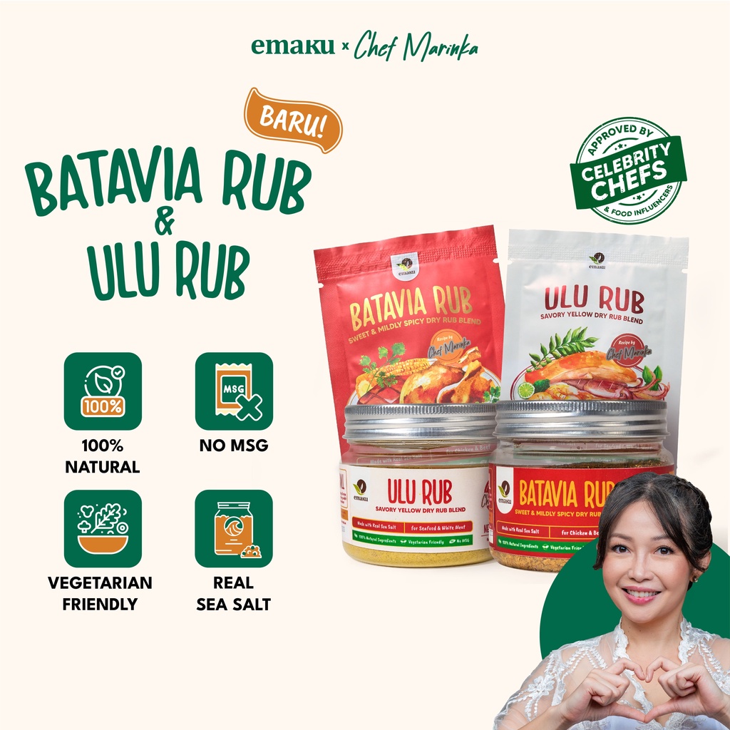 [BUNDLING] Dry Rub Emaku Jar Paket Bumbu Masak Dapur Batavia + Ulu Rub
