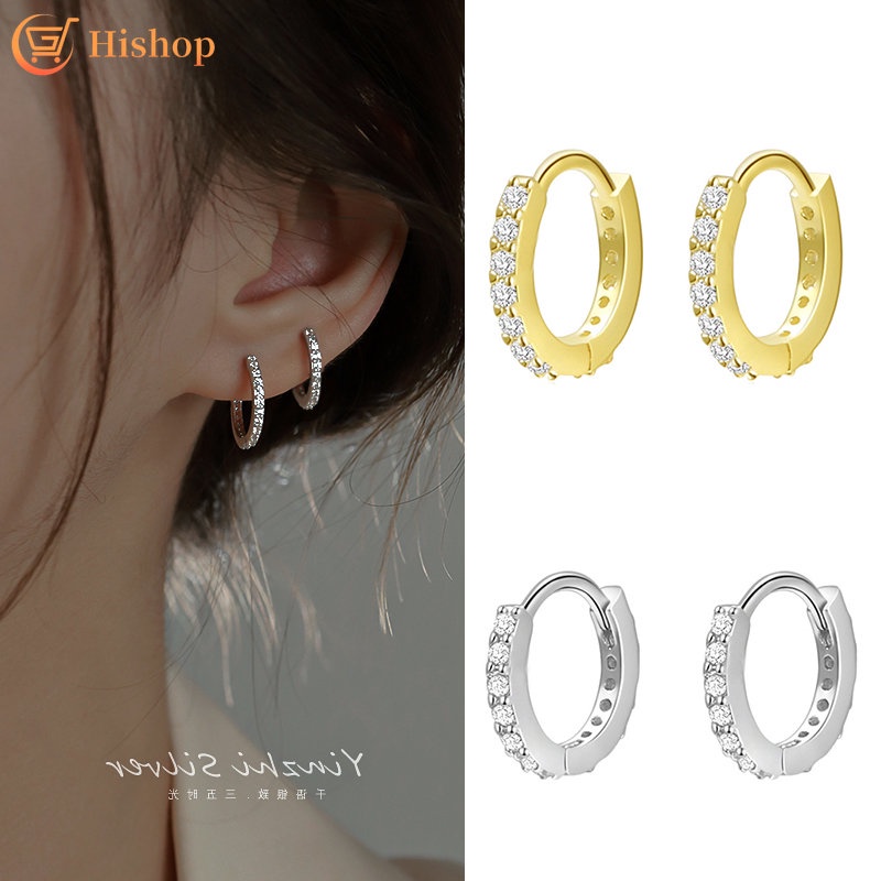 Fashion Berlian Anting Hoop Emas Perak Anting Kecil Hypoallergenic Earings Untuk Wanita Aksesoris Perhiasan