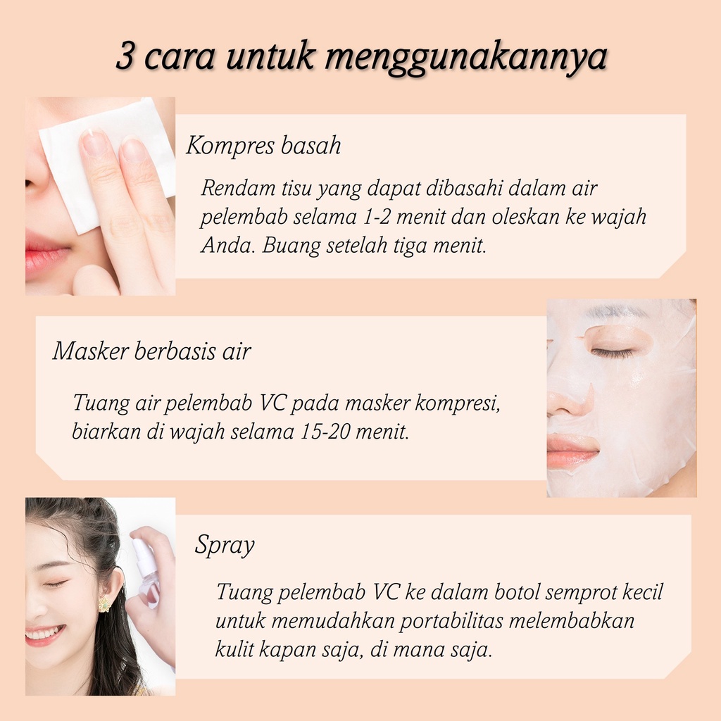 Vitamin C Toner wajah Glow Toner Mengecilkan Pori-Pori  500ml  Mencerahkan/Melembabkan/Menhidrasi untuk pria dan wanita