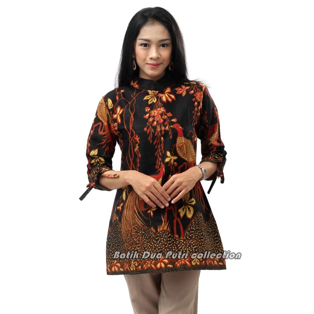 Batik Wanita - Tunik Batik - Atasan Wanita  Size S-M-L-XL-XXL-3L-4L-5L- Batik Dua Putri Pekalongan Collection = TUNIK BANGAU