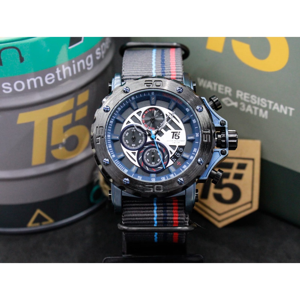Jam Tangan Pria T5 H 3946 T5 H3946 Original Bergaransi Chronograph Tahan Air Sporty