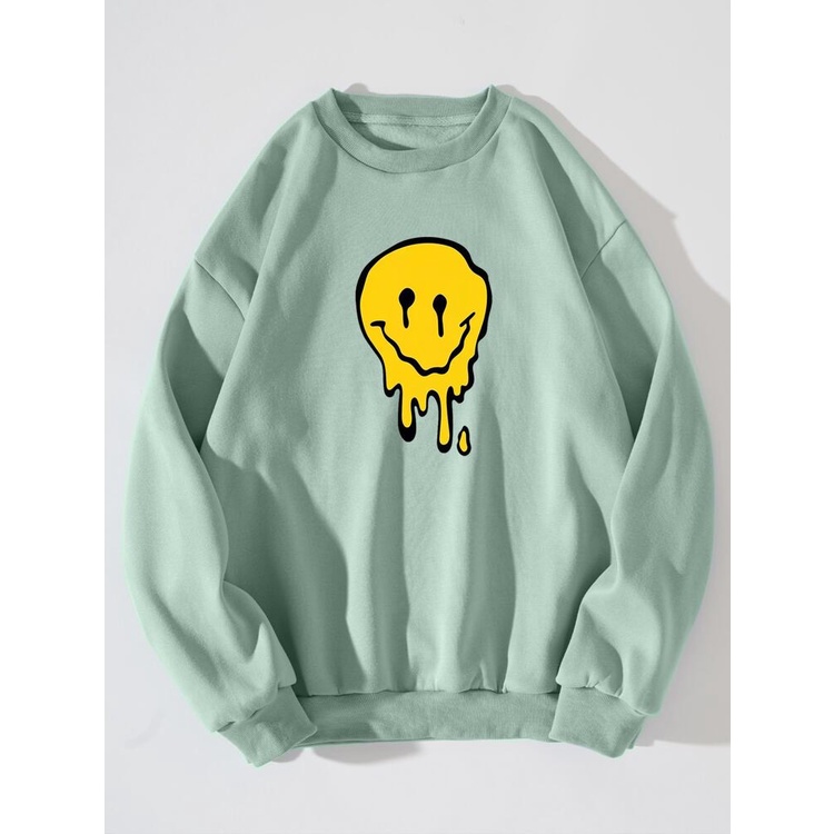 SMILE AND SAD Sweater Crewneck Print DTF II SMILE AND SAD Sweatshirt Basic II Sz M - XL Anak &amp; Dewasa ( Pria &amp; Wanita )
