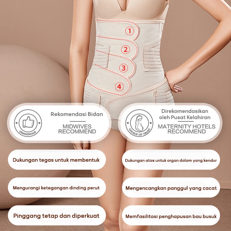 DADAWARD Korset Postpartum 2 in 1/ Korset Melahirkan/ Ibu melahirkan Gurita Premium 4 shape/ Korset 2 IN 1 Korset Melahirkan Wanita Postnatal Corset Pelangsing Pasca Melahirkan Recovery Breathable