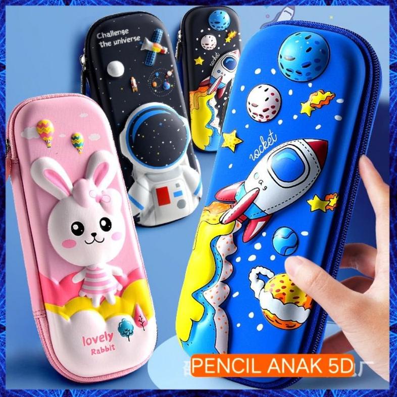 

9.9 BRANDS FESTIVAL Kotak Pensil 3D Anti Air - Kotak Pensil Anak Import Karakter Lucu - Tempat Pensil Timbul 3D karakter Unicorn Dino Astronot Rocket Kotak Pensil Tempat Pensil Motif Anak Laki Laki