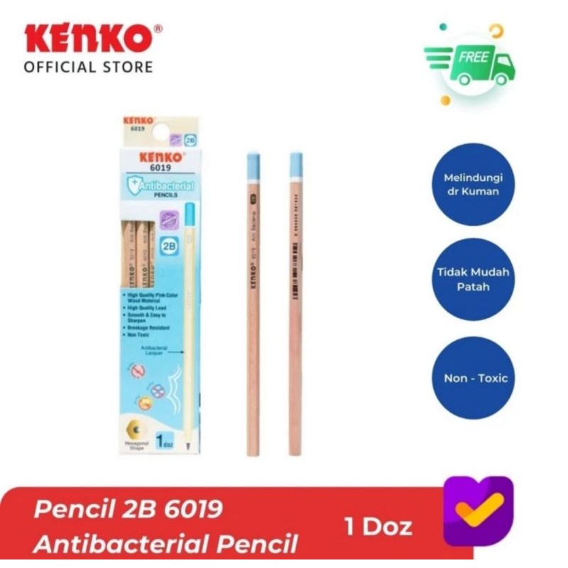 

Pensil 2B 6019 Kenko Pensil Kayu Pensil Antibacterial
