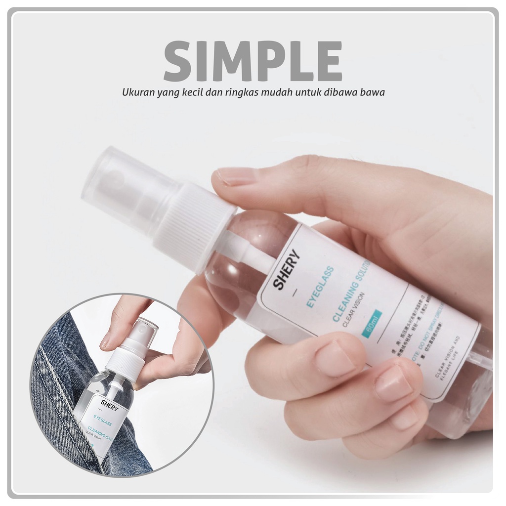 Colore.in Cairan Pembersih Spray Lensa/Kacamata/hp/Kamera/Jam Tangan Cleaner Spray Termurah Free Lap P007-3