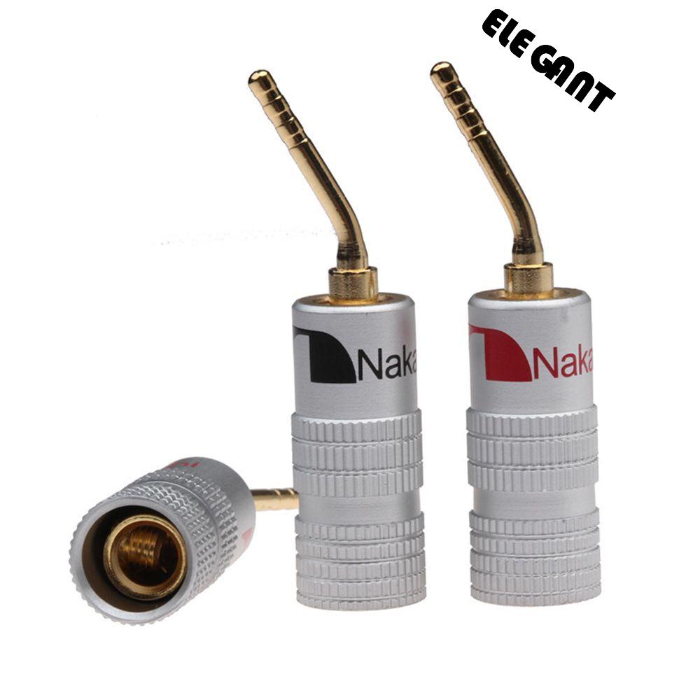 ELEGANT 2pcs Plugs Speaker Banana Plug Connectors Video Musical Cable Wire Pin Gold-Plated Audio Terminals/Multicolor