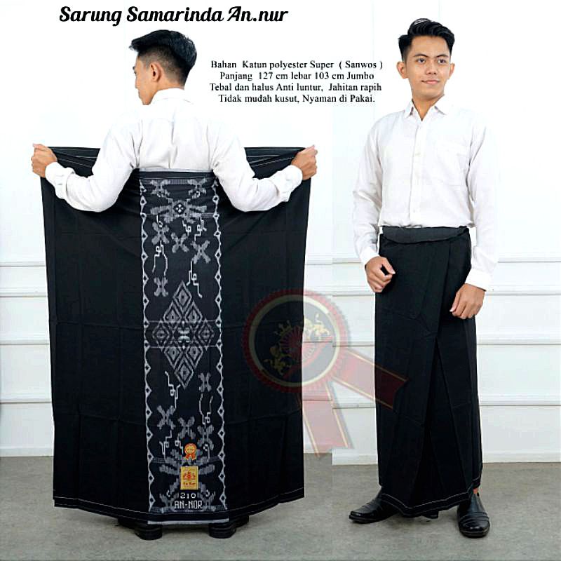 SARUNG SHOLAT HITAM POLOS SAMARENDA / POLISTER FIX KATUN POLISTER 02