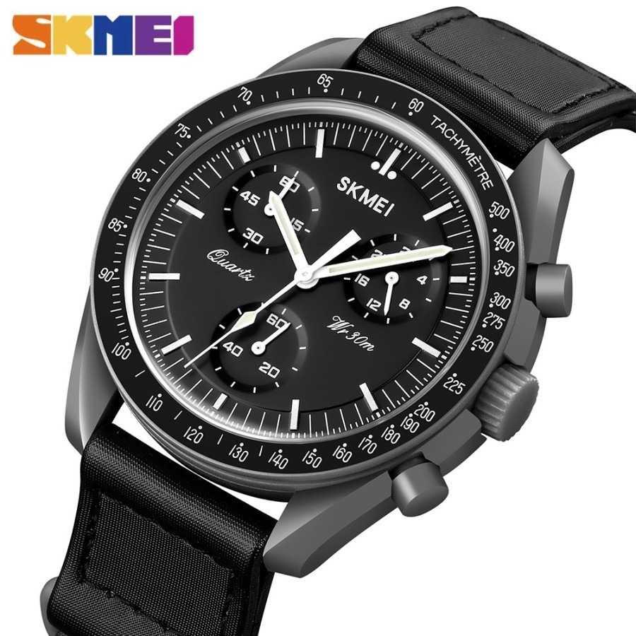 SKMEI Jam Tangan Analog Chrono Tachymeter Waterproof Nylon Strap - 1982