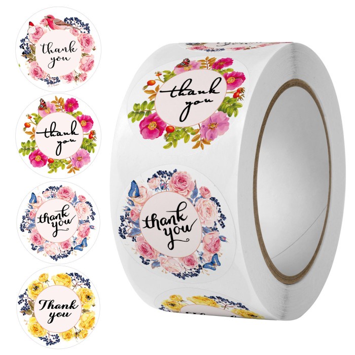 

Tape Isolasi Stiker Motif Karangan Bunga "Thank You" (500 Stiker)