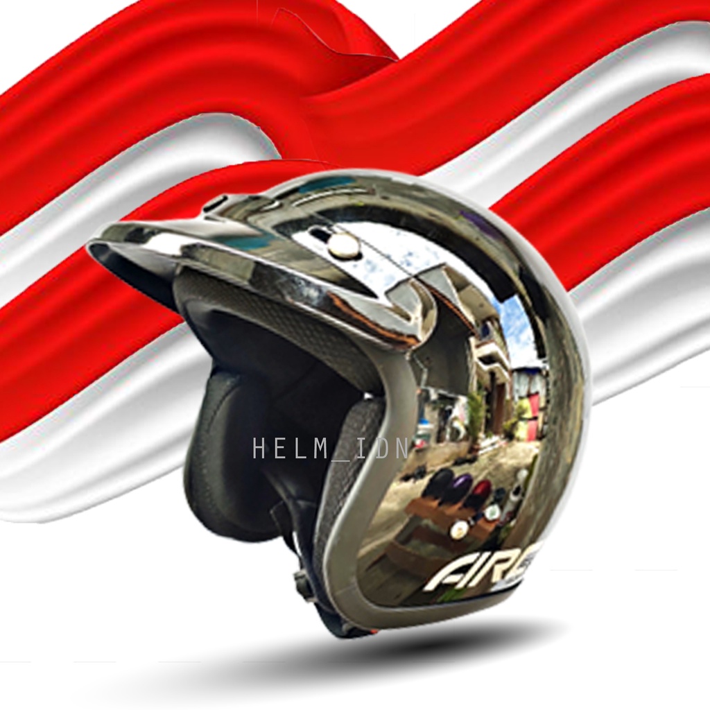Helm Indonesia Helm Bogo Retro Polos Topi Pet Pendek Tanpa Kaca