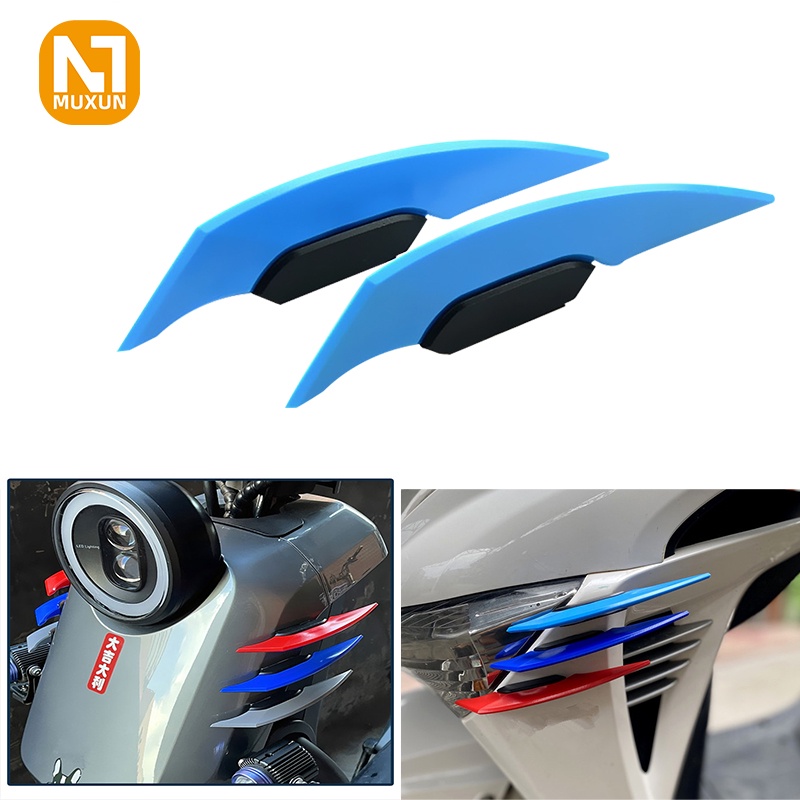 2 Buah Motor Winglet Aerodinamis Spoiler Sayap Sisi Spoiler Stiker Sayap Dinamis untuk Sepeda Motor Skuter