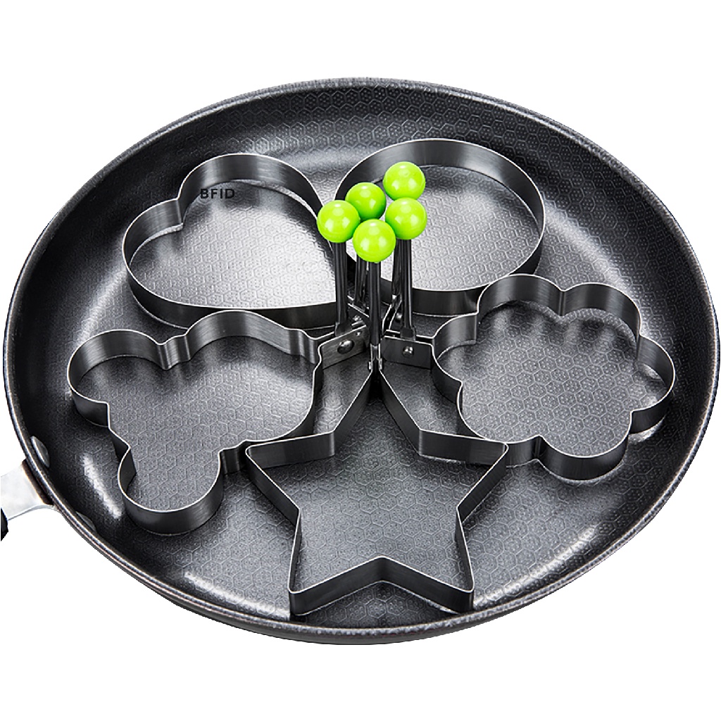 [BFID] Stainless Steel 5pcs Cetakan Telur Goreng Pancake Omelet Alat Masak Telur Goreng [ID]