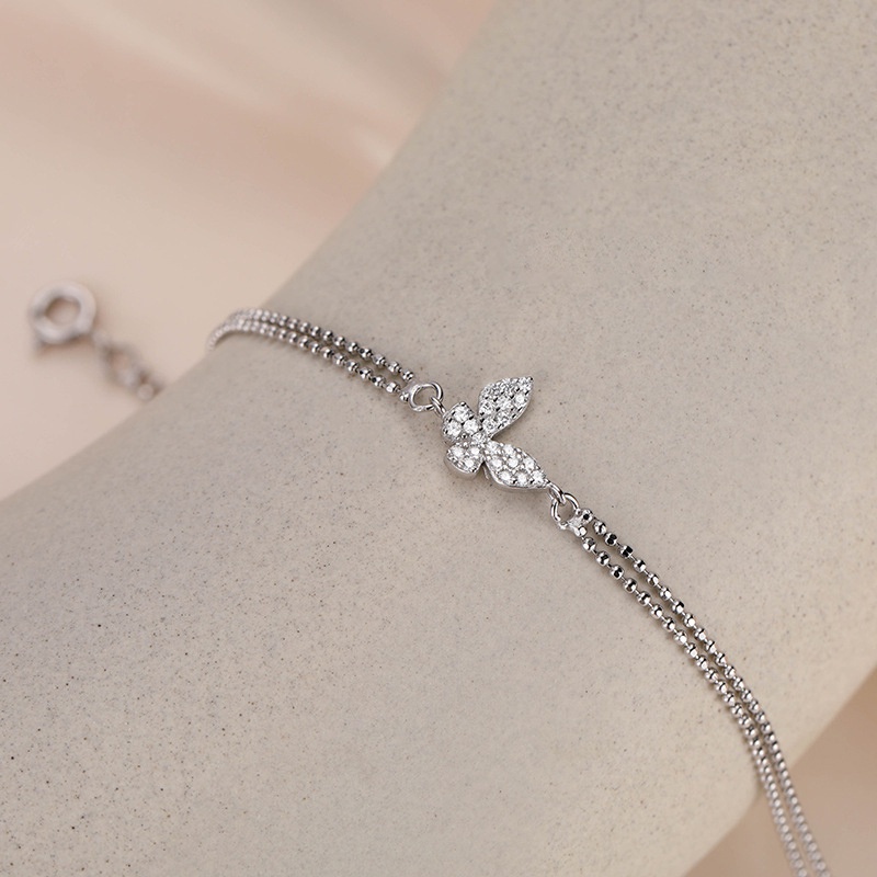 Gelang Simple Model Kupu-Kupu Silver Untuk Wanita