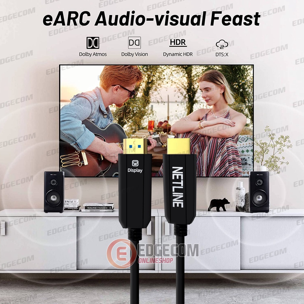 Kabel HDMI FO Fiber Optic V2.0 4K 100 Meter NETLINE