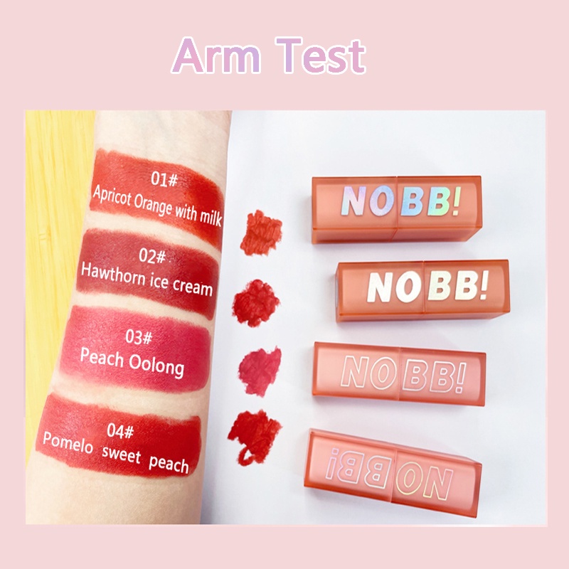 [BPOM][100%ORIGINAL] NOBB！Pink Light Sweet Lipstick Matte Square Tube Lip Cream N23501