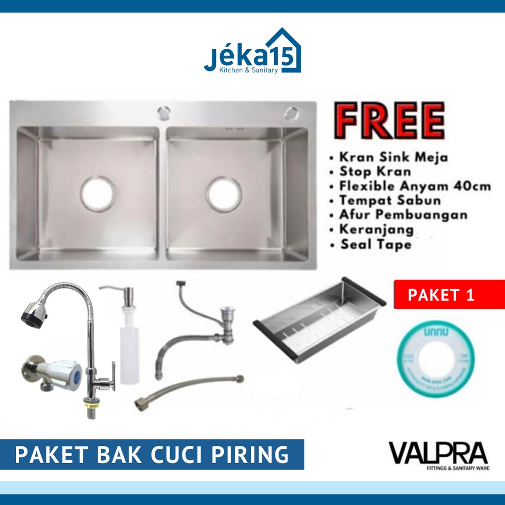 BAK CUCI PIRING | BAK DOUBLE BOWL | VALPRA VHE-8245