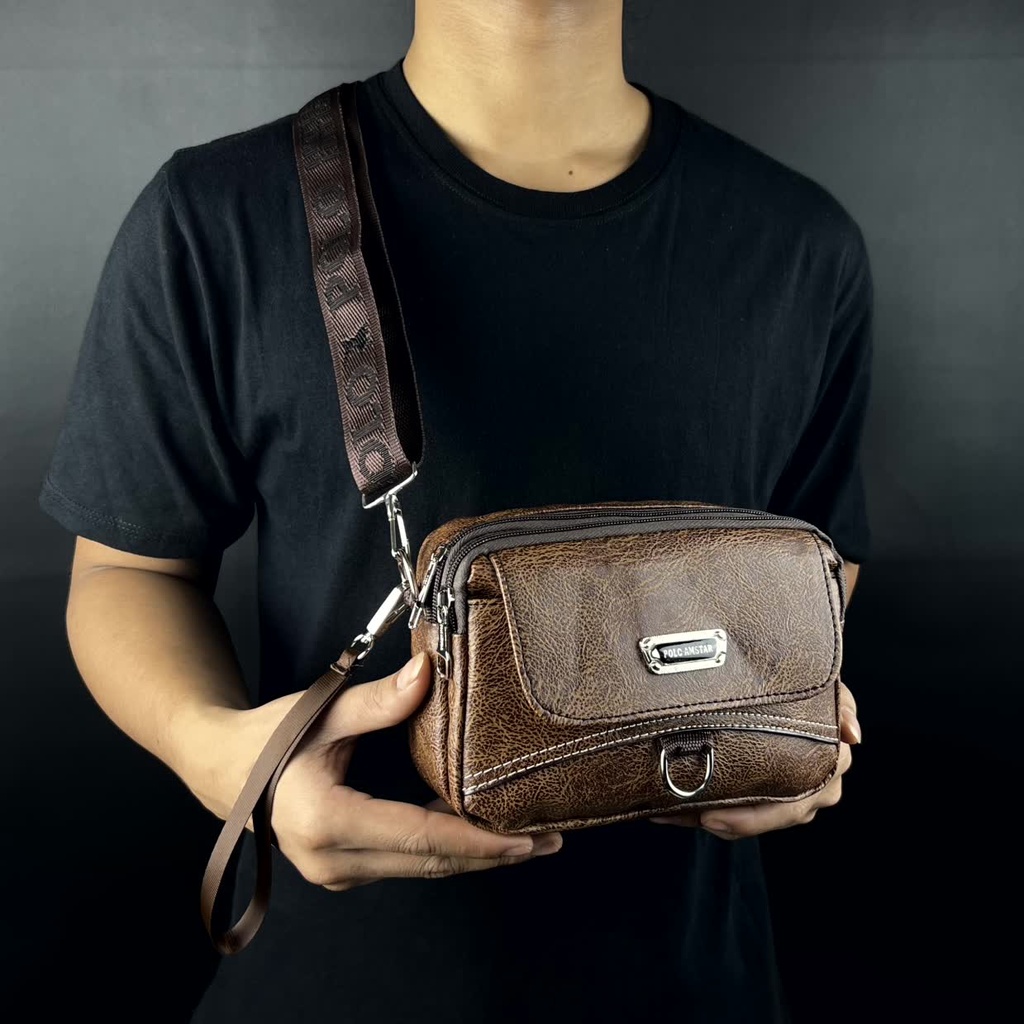 Clutch Bag Tas Tangan Hand Bag Bahan Kulit Sintetis Import Pria &amp; Wanita Tas Selempang