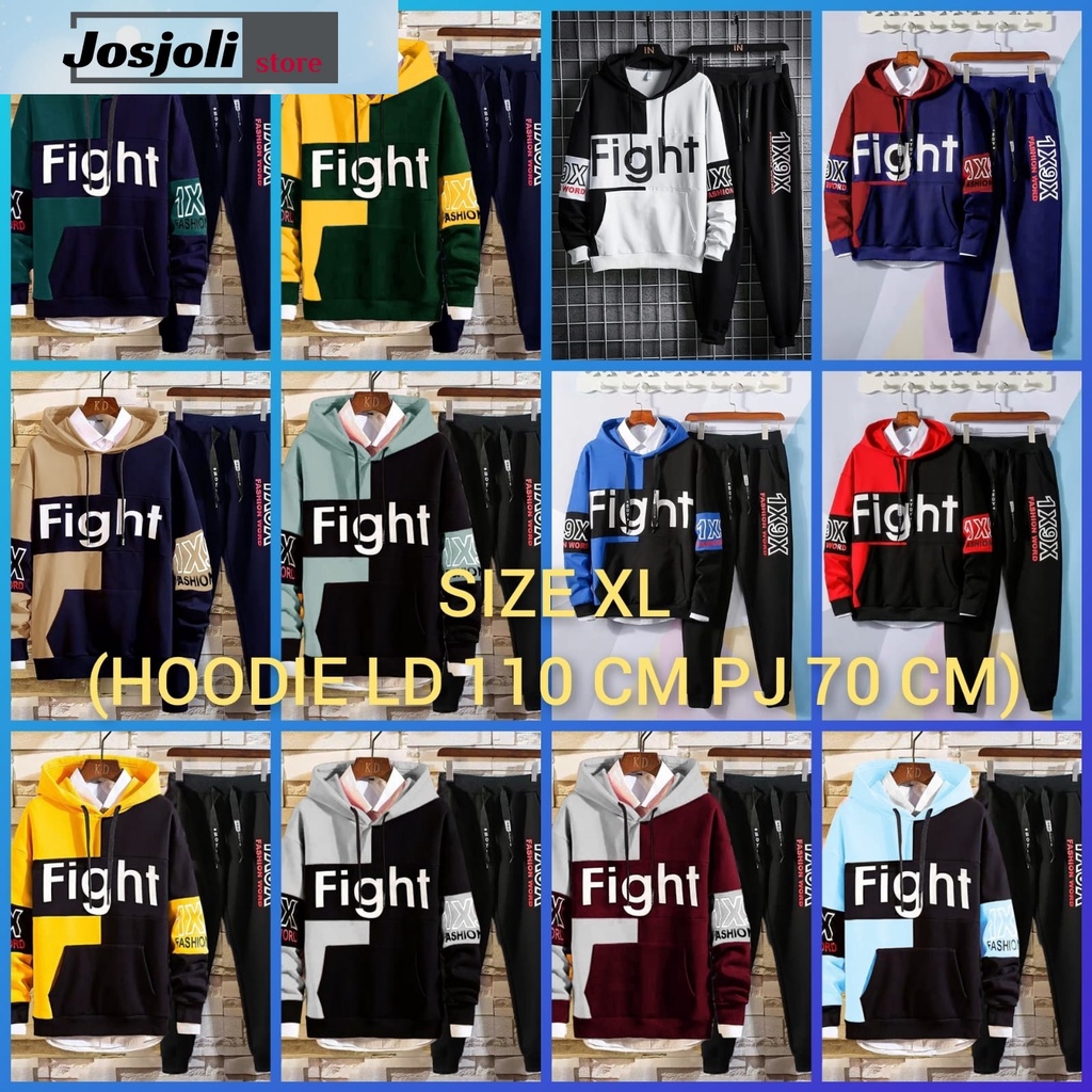 JOSJOLI_STORE/Stelan Fight/Satu Stel Atasan dan Bawahan Pria Dewasa/Fit L