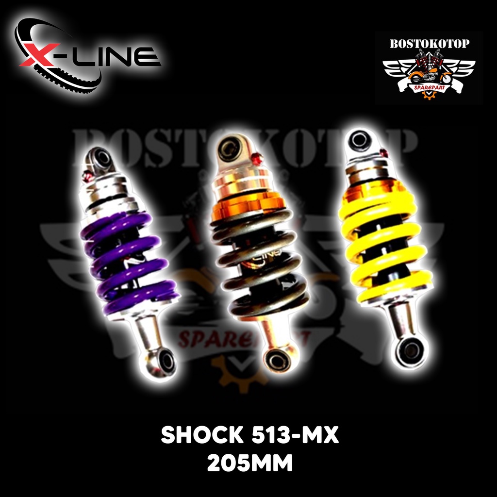 X-Line Shock Skok Shockbreaker Belakang Tanpa Tabung Tipe 513 Yamaha Jupiter Jupi MX King Ukuran 205