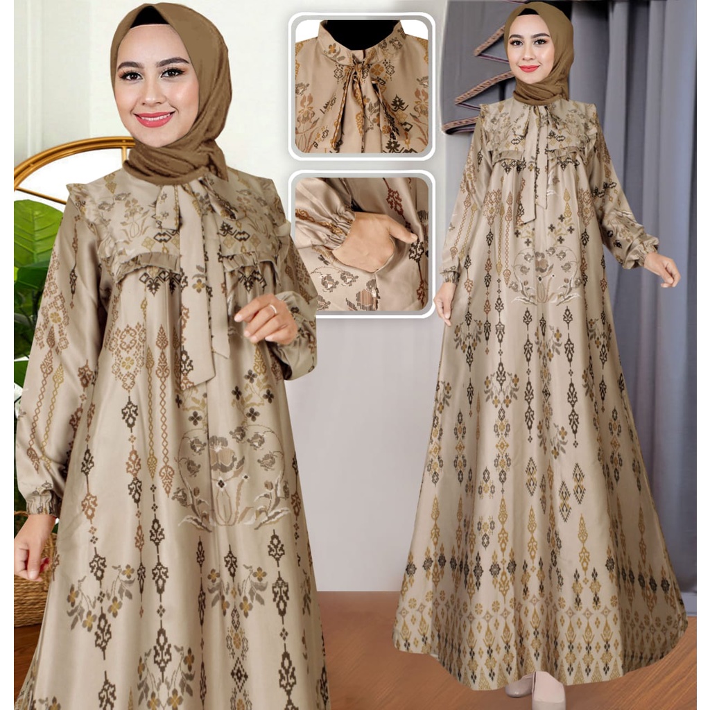 TAMARA DRESS | Gamis Motif Silk Premium | Gamis Pesta Silk Premium| Gamis Pesta Jumbo