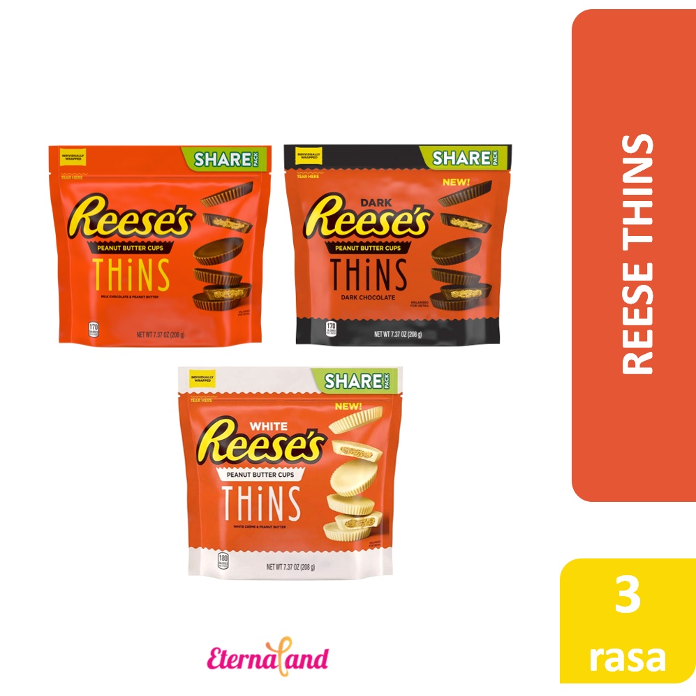 

Reeses Thins Peanut Butter Cups - cokelat reese impor aneka varian