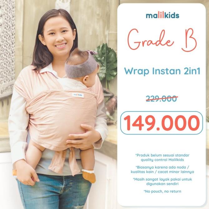 MALILKIDS GENDONGAN BAYI WRAP INSTAN 2IN1 SIZE XL (GRADE B) RGE465T