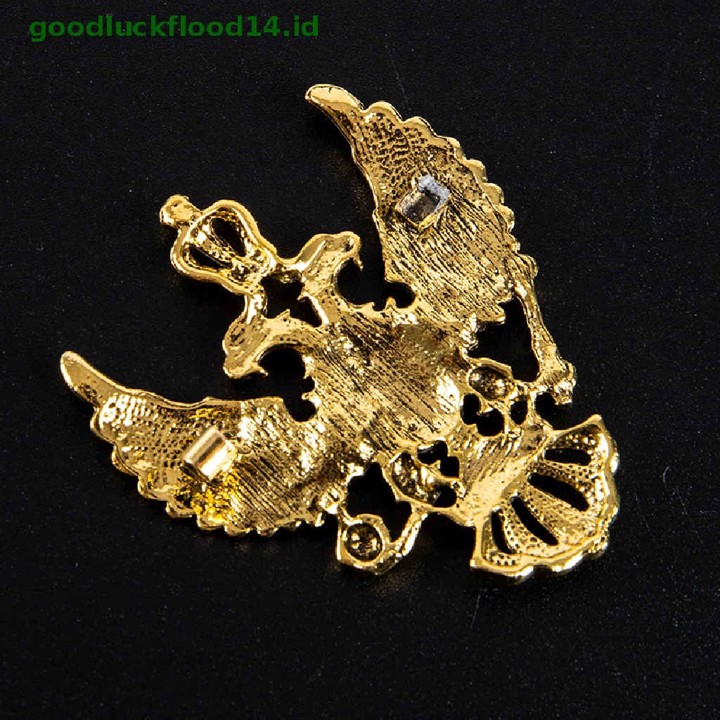 [GOOGFOUR] Retro Wing Metal Pin Vintage Eagle Badge Bros Mahkota Kerah Pin Pria Aksesori [TOP]