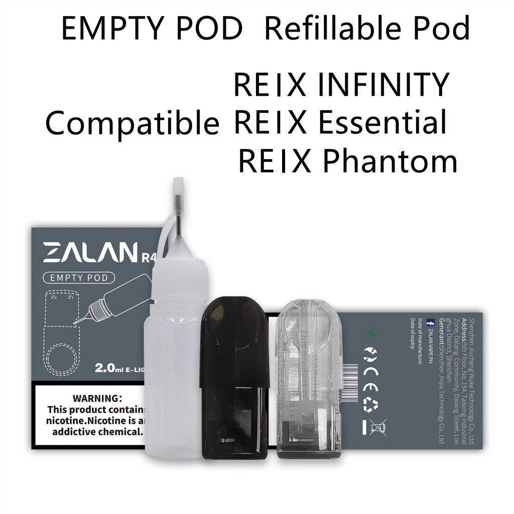 Relx polong Refill Cartridge 2ml Kompatibel RELX / RELX Infinity /RELX Phantom/RELX Essential polong Isi Ulang[ZALAN JUICE LIQUID 10ML 30MG-50MG]