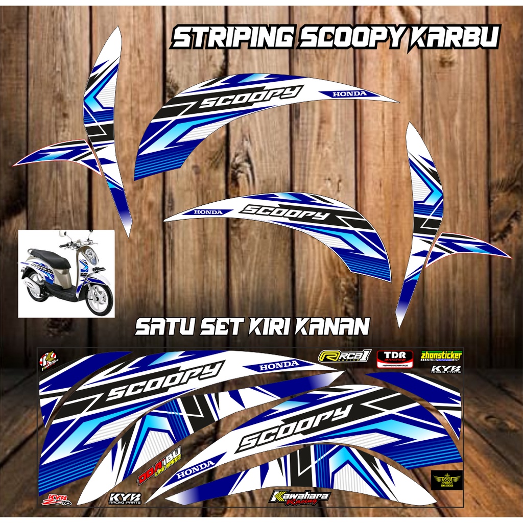 striping scoopy karbu/old variasi plat bodi simple honda racing simple lis grafis