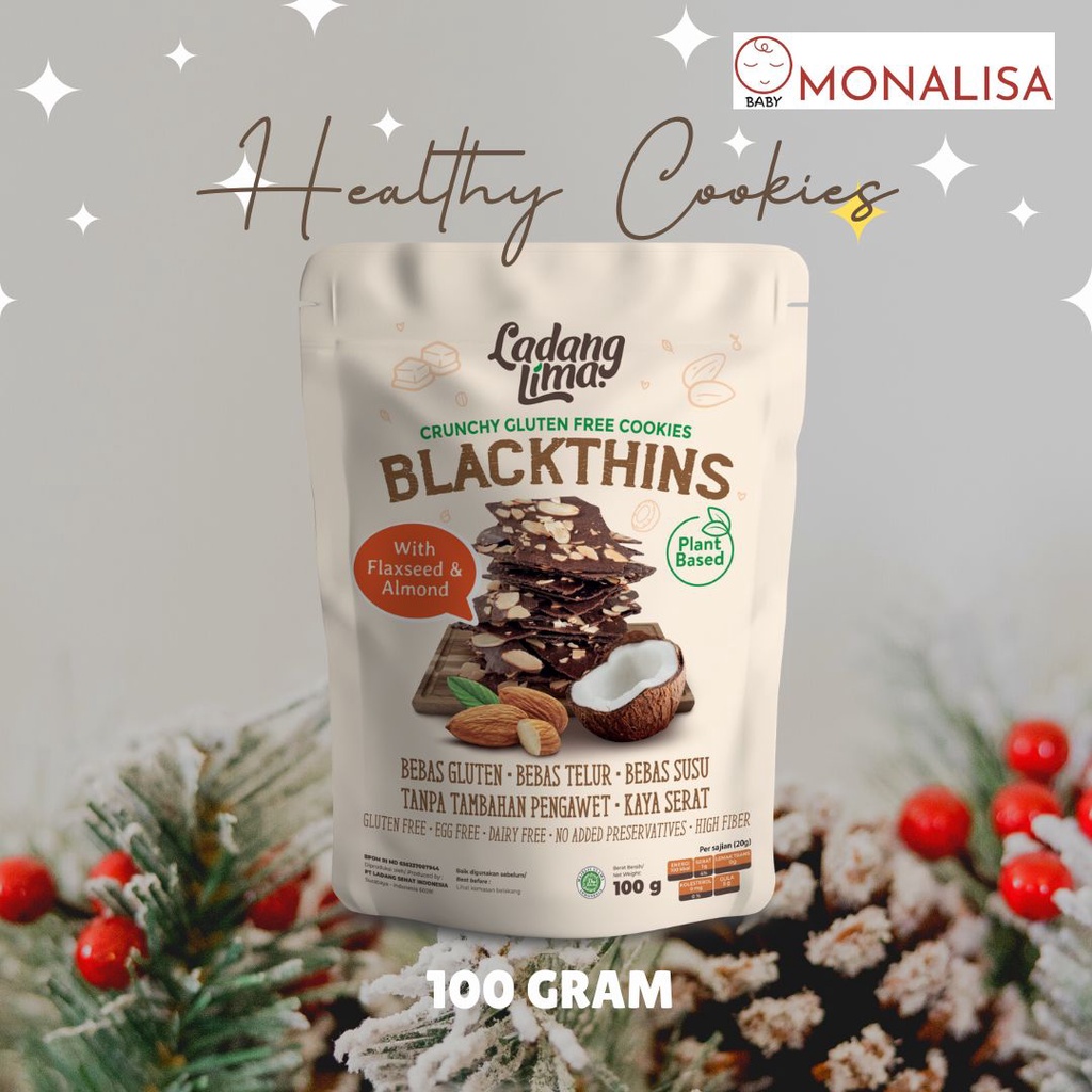 

Ladang Lima BLACKTHINS Healthy Cookies Gluten Free - 100 gram